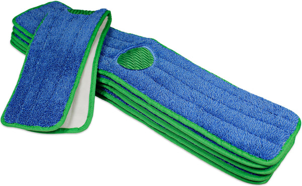 CleanAide® 24-inch Spot Cleaning Twist Yarn Microfiber Mop Pad with Scrubber – 6 Pack