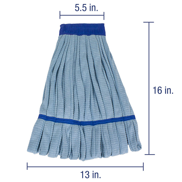 CleanAide® Blue Industrial Microfiber Tube Mop Head – 400 Grams