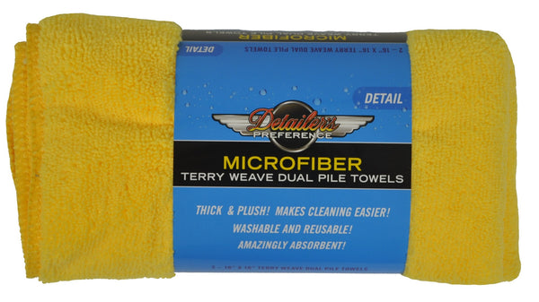 Detailer's Preference® 16 x 16 in. 350 GSM Microfiber Dual Pile Terry Cloth Wash Towel – 2-pack