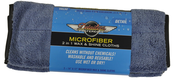 Detailer's Preference® 14 x 17 in. Microfiber 2-in-1 Wax & Shine Towels – 2-pack