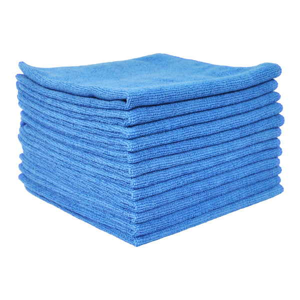 Eurow 16 x 16 in. 240 GSM Utility Terry Weave Microfiber Cleaning Towels – 12-pack