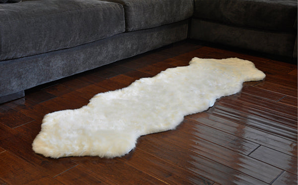 Nouvelle Legende® 20 x 67 in. White Faux Fur Sheepskin Rug – Duo