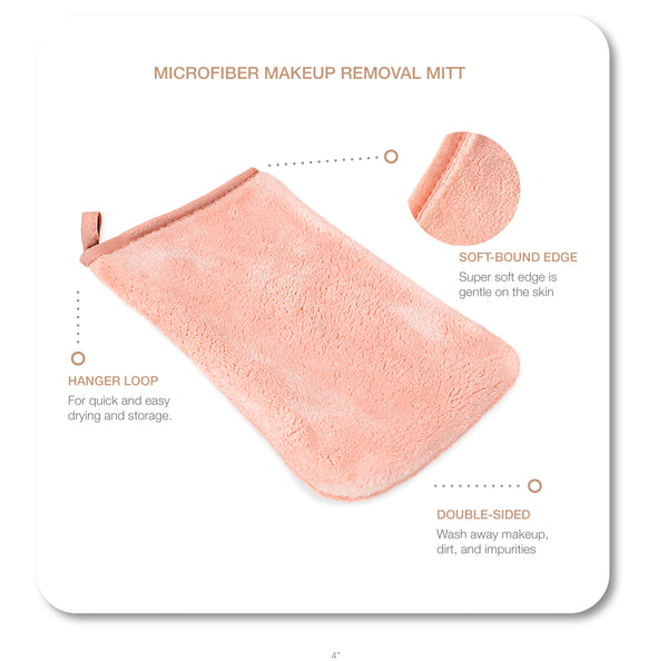 Eurow Microfiber Makeup Removal Cleaning Mitt, 3 Pack