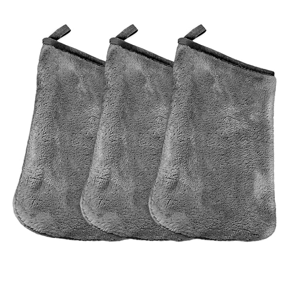 Eurow Microfiber Makeup Removal Cleaning Mitt, 3 Pack