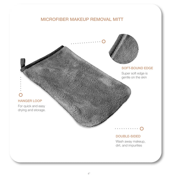 Eurow Microfiber Makeup Removal Cleaning Mitt, 3 Pack
