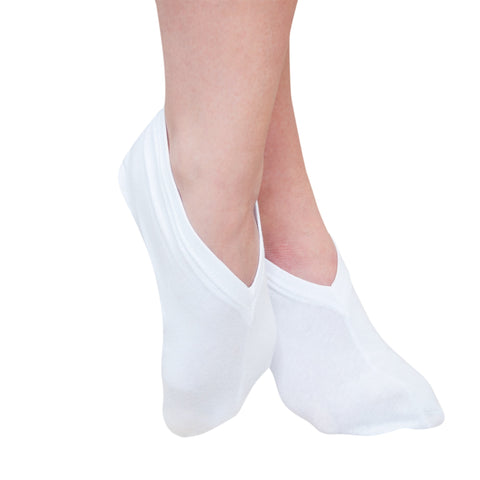 Eurow White Cotton & Spandex Reusable Moisturizing Socks – 2 Pairs