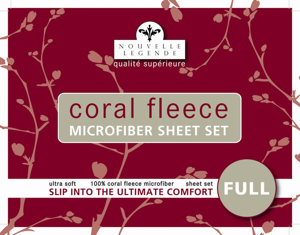 Nouvelle Legende® Microfiber Luxury Coral Fleece Sheet Set