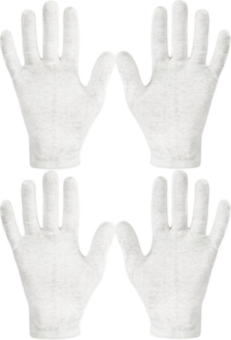 Eurow White Cotton Cosmetic Moisturizing Gloves – 2 Pairs