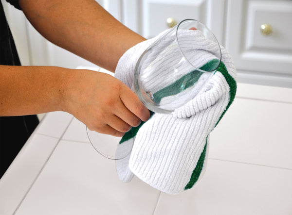 Nouvelle Legende® 14 x 18 in. 350 GSM Striped Ribbed Microfiber Bar Mop Towels – 12-pack