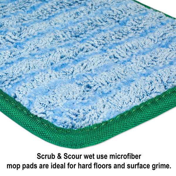 CleanAide Twist Yarn Microfiber Flat Mop with Scrub Strips