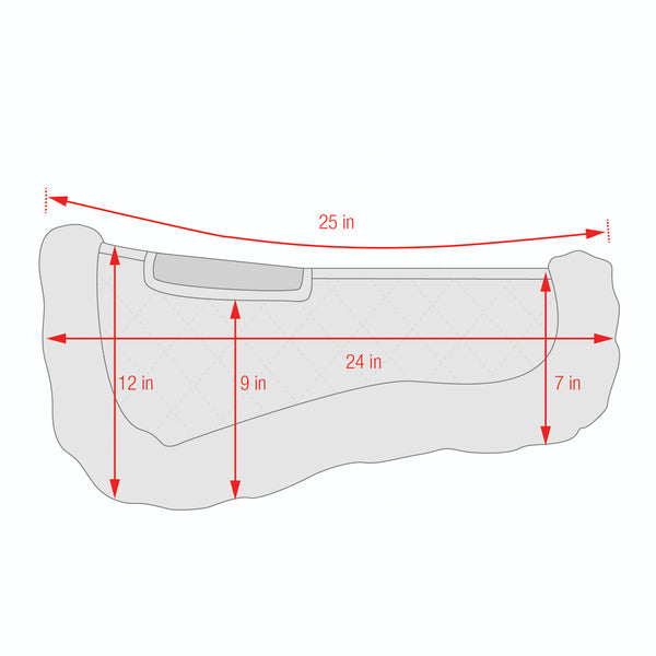 ECP Sheepskin Wither Relief Half Saddle Pad (Large, Black)