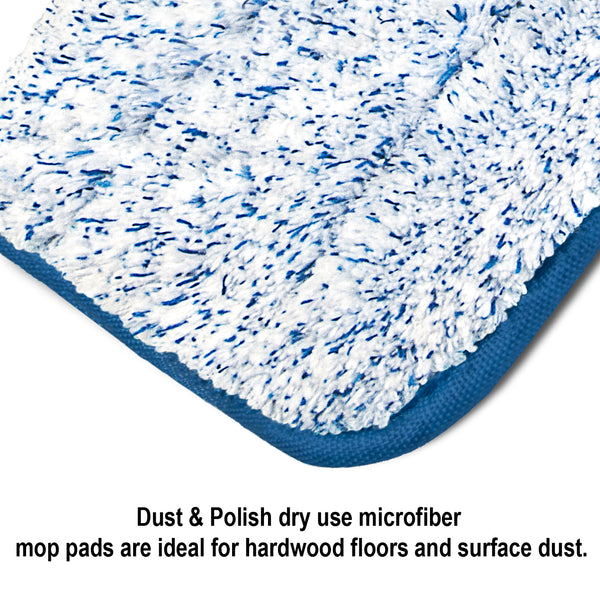 CleanAide Flat Microfiber Mop Pad, Blue