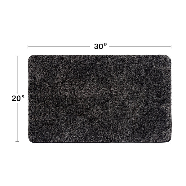 Eurow Trek N' Clean Microfiber Traction Floor Mat, Black and Gray, 20 by 30 Inches