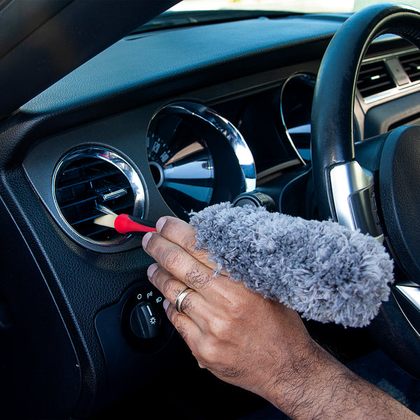 Barrett-Jackson® Microfiber Duster & Detail Brush with Soft Grip Handle