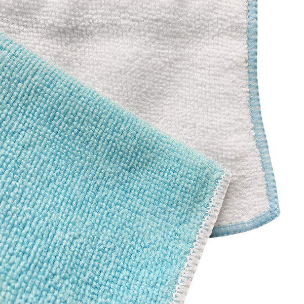 Detailer's Preference® 14 x 14 in. 230 GSM Microfiber Blue & White Cleaning Towels – 8-pack