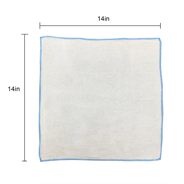 Detailer's Preference® 14 x 14 in. 230 GSM Microfiber Blue & White Cleaning Towels – 8-pack