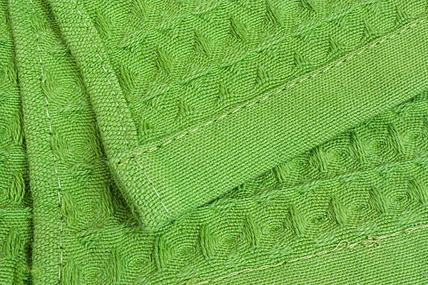 Nouvelle Legende Cotton Towel, Sunflower Print, 16 x 28" Green and White, 2 Towels