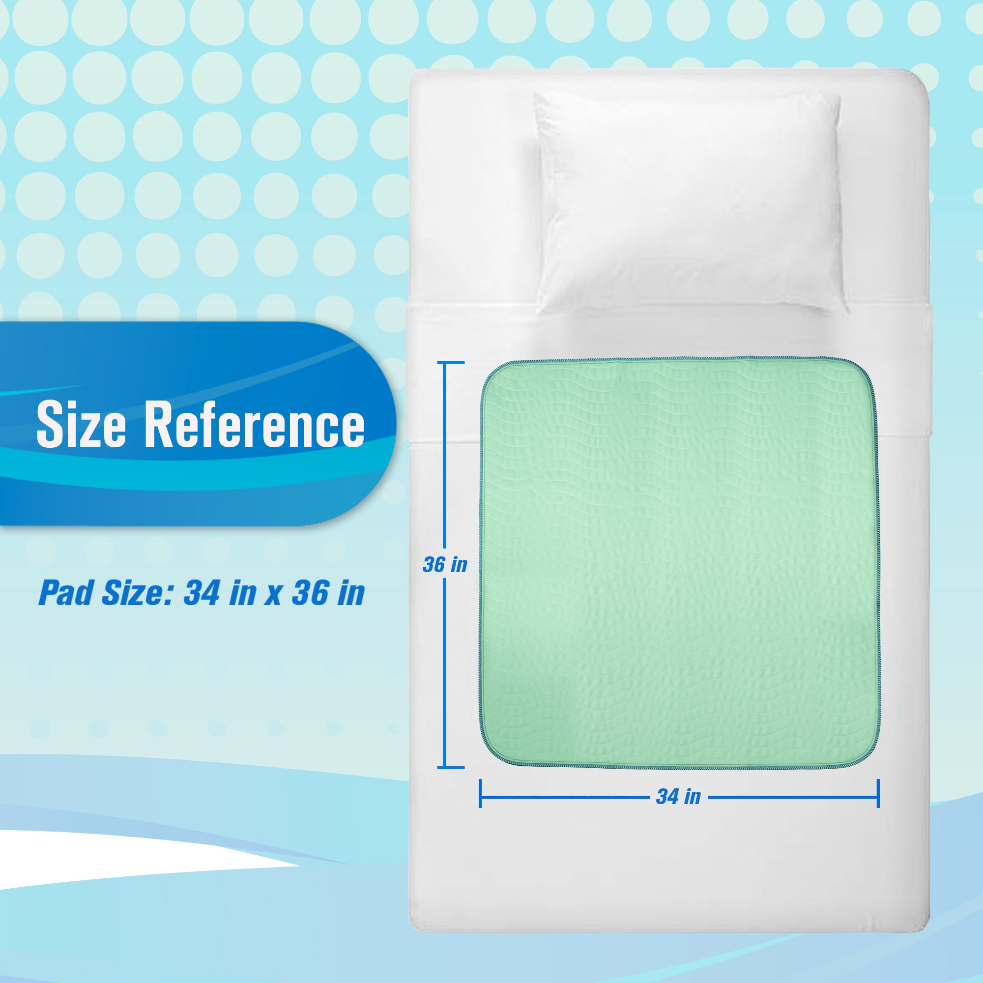 Eurow Esteem Incontinence Bed Pad with 4 Layers and Anti Slip Backing