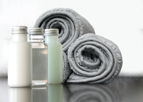 Eurow Microfiber Washcloths, Gray, 4 Pack