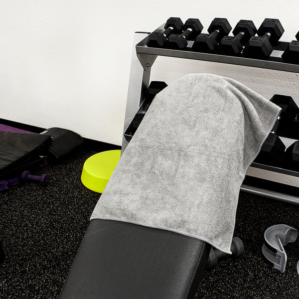 Eurow Microfiber Fitness Towels, 350GSM, 16x27 Inches, Gray, 6 Pack