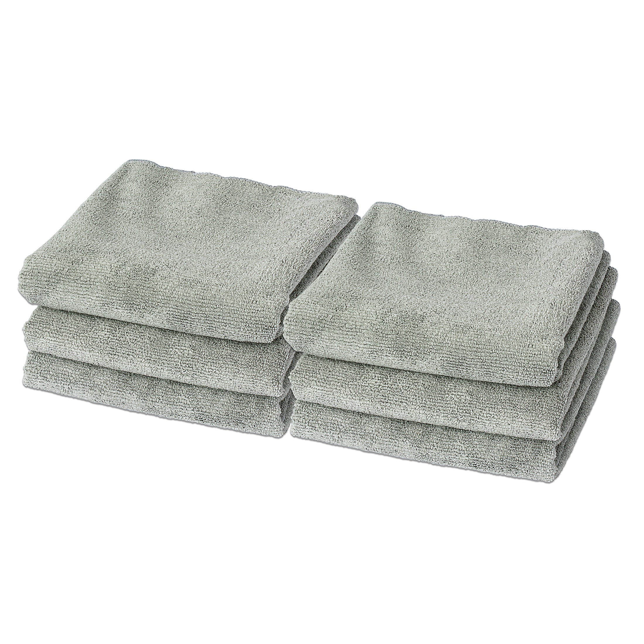 Eurow Microfiber Fitness Towels, 350GSM, 16x27 Inches, Gray, 6 Pack