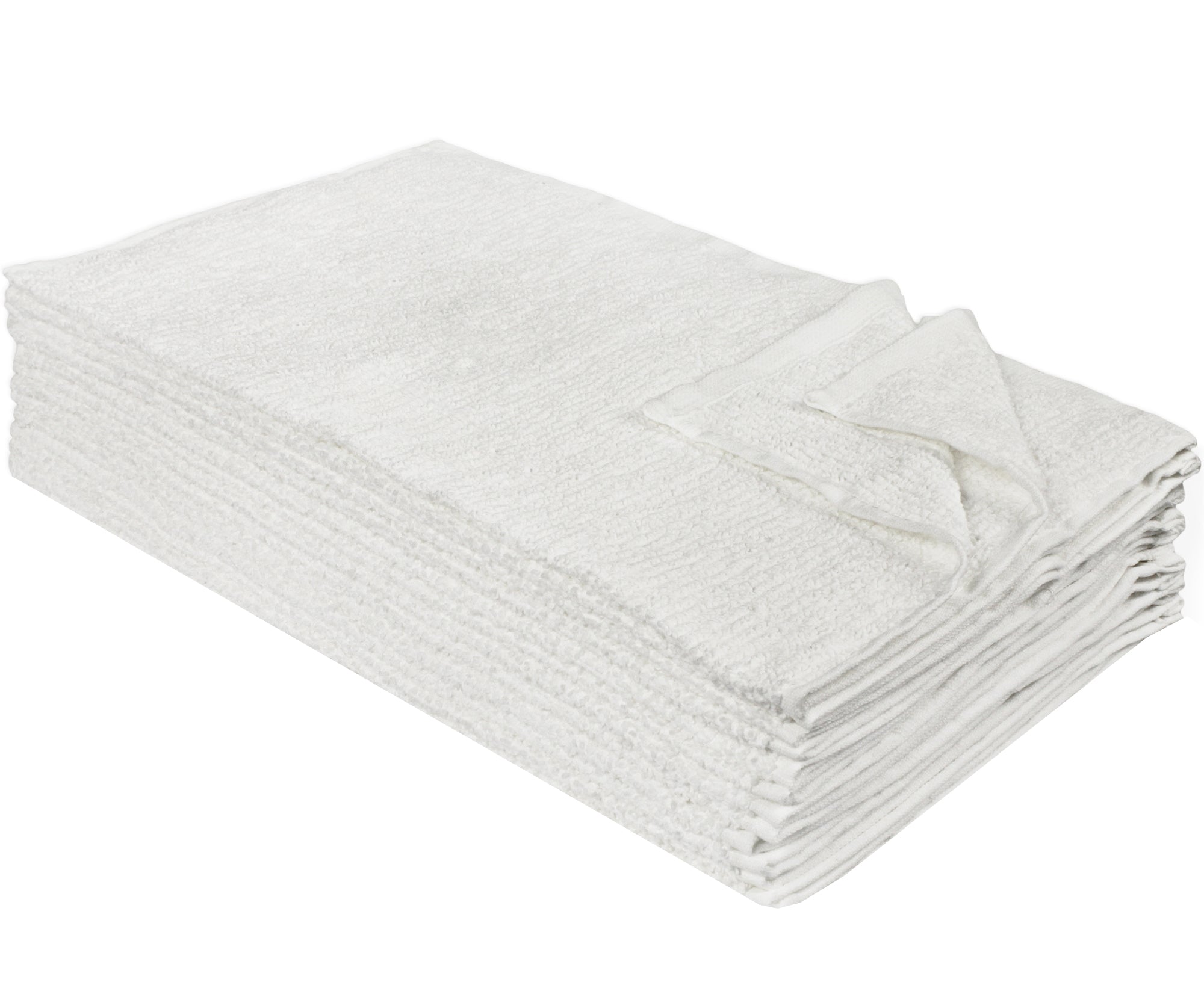 Atlas Cotton Bar Mops Kitchen Towels, Full Solid White, 100% Ring