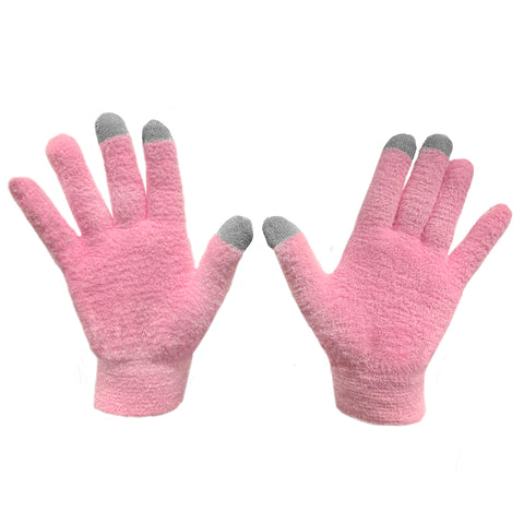 Eurow Moisturizing Gloves with Aloe Infused and Touch Screen Fingers, Durable and Reusable, Pink, 1 Pair