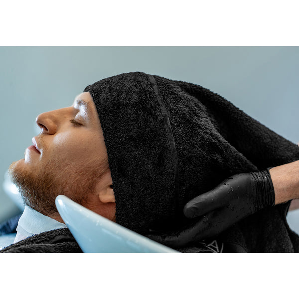 Eurow Cotton Salon Towels, 16" by 27", Black, 24 Pack