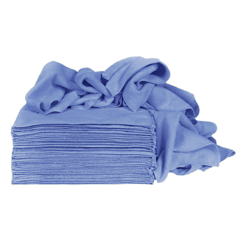 Eurow 12 x 12 in. 350 GSM Blue Microfiber Premium Cleaning Towels – 50-pack