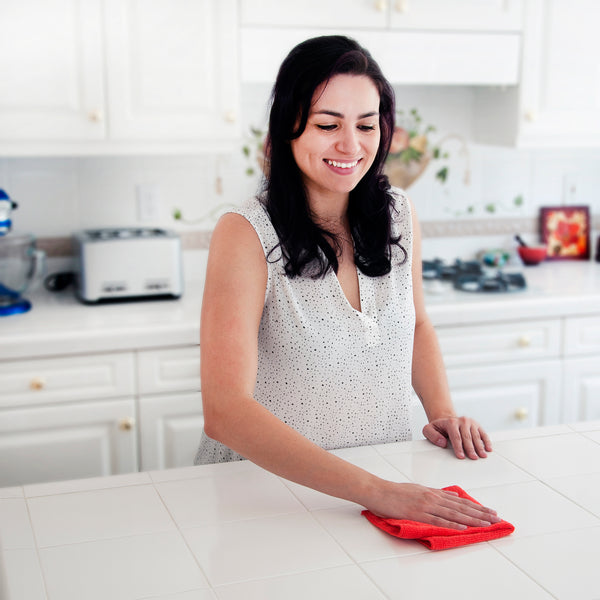 CleanAide® 12 x 12 in. 300 GSM Microfiber Cleaning Towels – 50-pack