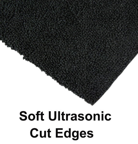 Detailer's Preference® 12 x 12 in. 240 GSM Ultrasonic Cut Black Microfiber Cleaning Cloths – 50-pack