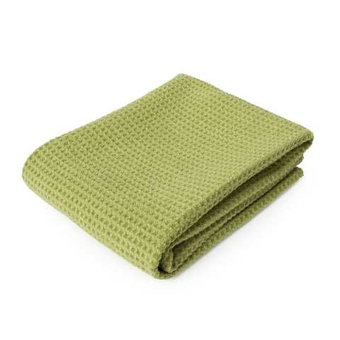 ECP 16 x 28 in. 390 GSM Olive Green Waffle Weave Microfiber Wipe Down Horse Cloth