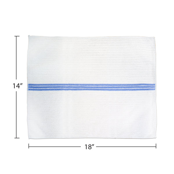 Nouvelle Legende® 14 x 18 in. 350 GSM Striped Ribbed Microfiber Bar Mop Towels – 12-pack