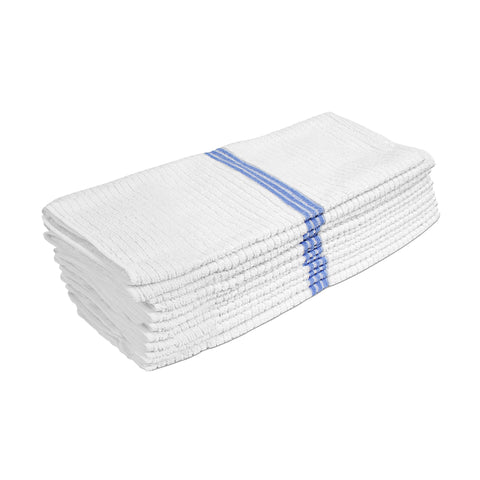 Nouvelle Legende® 14 x 18 in. 350 GSM Striped Ribbed Microfiber Bar Mop Towels – 12-pack