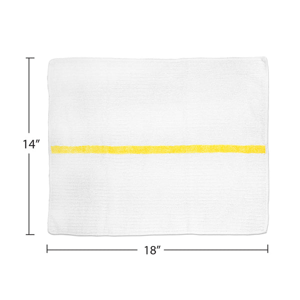 Nouvelle Legende® 14 x 18 in. 350 GSM Striped Ribbed Microfiber Bar Mop Towels – 12-pack