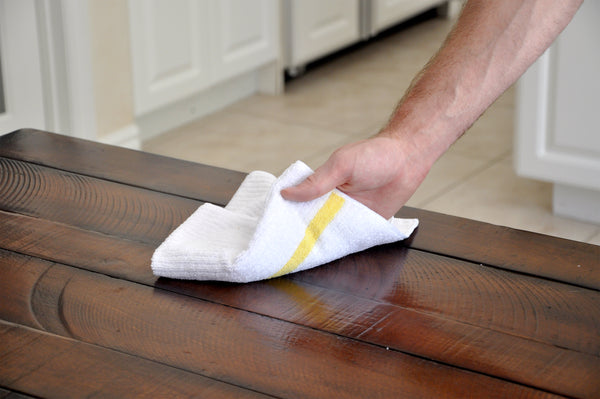 Nouvelle Legende® 14 x 18 in. 350 GSM Striped Ribbed Microfiber Bar Mop Towels – 12-pack