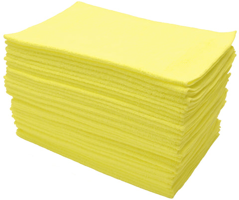 Eurow 12 x 16 in. 300 GSM Yellow Microfiber Cleaning Towels – 36-pack