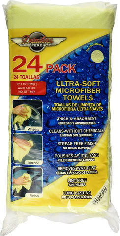 Detailer's Preference® 16 x 16 in. 325 GSM Microfiber DeLuxe Cleaning Towels – 24-pack