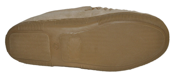 Eurow Men's Hard Sole Sheepskin Moccasin Slippers – Chestnut/Stony