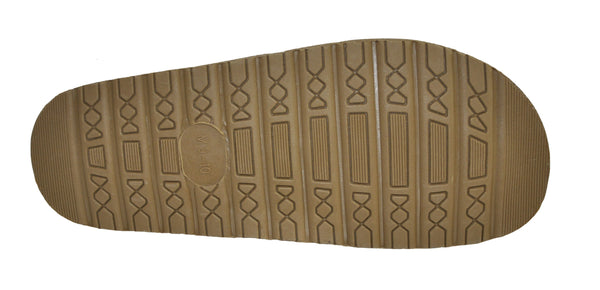 Eurow Men's Hard Sole Sheepskin Scuff Slippers – Sand/Stony