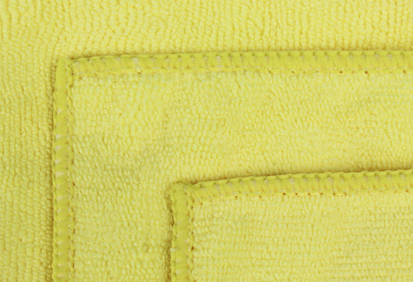Eurow 12 x 12 in. 300 GSM Yellow Microfiber Cleaning Towels – 50-pack