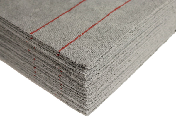 CleanAide® 16 x 16 in. 290 GSM Antimicrobial Silver Microfiber Towels – 12-pack