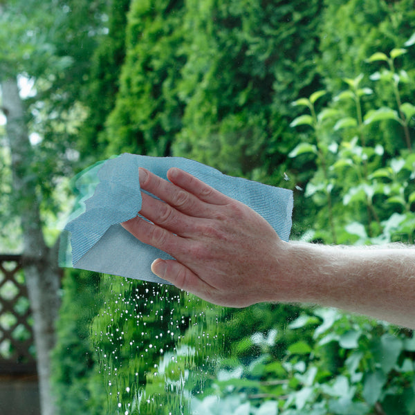 CleanAide® 16 x 16 in. 290GSM Ultrasonic Cut Glass Cleaning Microfiber Towels – 12 Pack