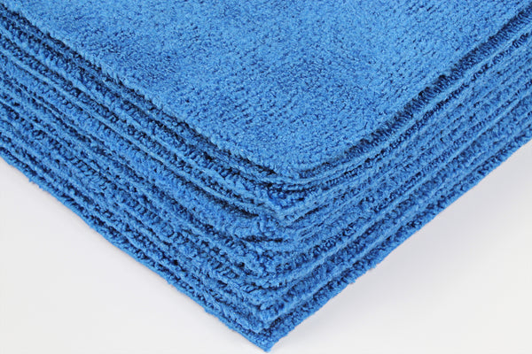 CleanAide® 14 x 14 in. 300 GSM Ultrasonic Cut Microfiber Cleaning Towels – 12-pack