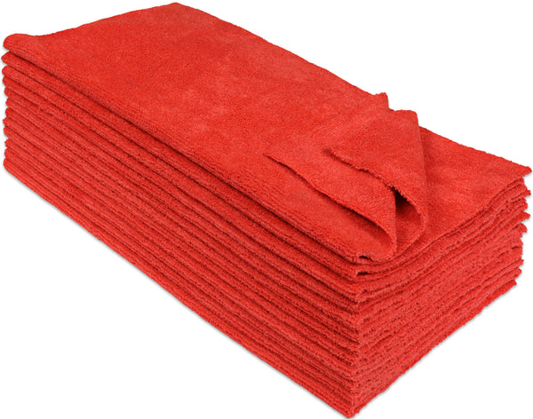 CleanAide® 14 x 14 in. 300 GSM Ultrasonic Cut Microfiber Cleaning Towels – 12-pack