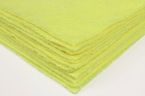 CleanAide® 14 x 14 in. 300 GSM Ultrasonic Cut Microfiber Cleaning Towels – 12-pack