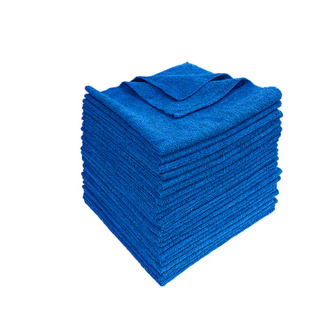 Detailer's Preference All-Purpose Terry Weave Microfiber Towels, 16"x16" Blue, 25 Pack
