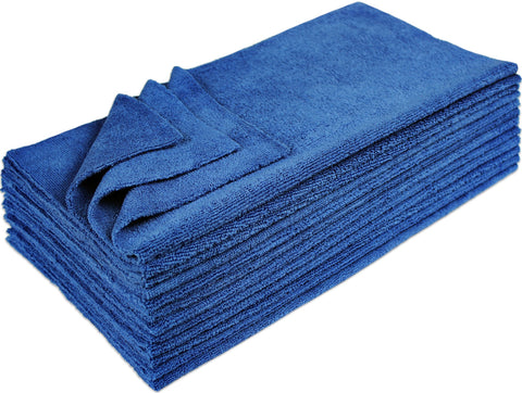Eurow 16 x 16 in. 300 GSM Ultrasonic Cut Microfiber Cleaning Towels – 12-pack