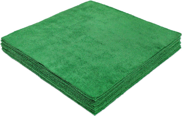 Eurow 16 x 16 in. 300 GSM Ultrasonic Cut Microfiber Cleaning Towels – 12-pack