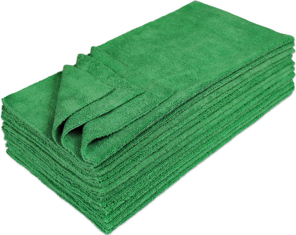 Eurow 16 x 16 in. 300 GSM Ultrasonic Cut Microfiber Cleaning Towels – 12-pack